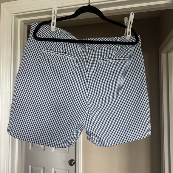 Lands End Shorts Gingham Seersucker Fit 2 Size 16 Blue - Picture 2 of 3